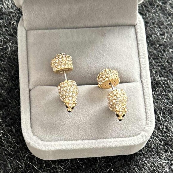 Kate Spade Gold & Crystal Arctic Friends Polar Bear Pavé Collectible Earrings - Picture 5 of 6